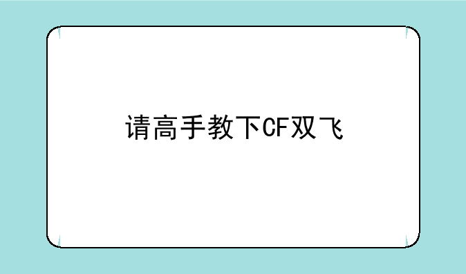 请高手教下CF双飞