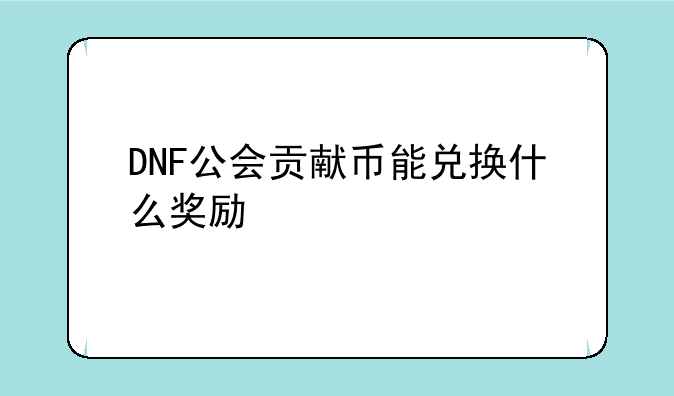 DNF公会贡献币能兑换什么奖励