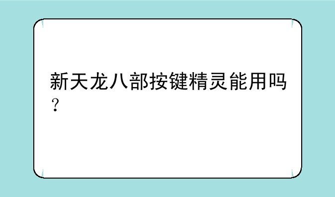 新天龙八部按键精灵能用吗？