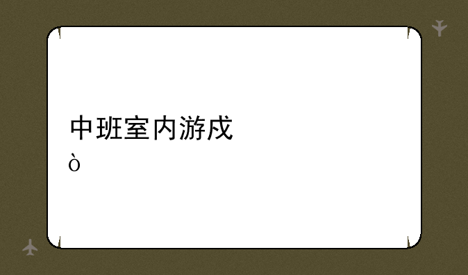 中班室内游戏评价？
