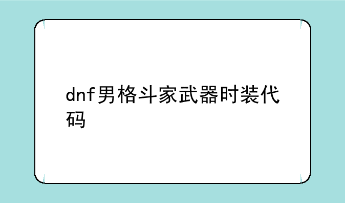 dnf男格斗家武器时装代码