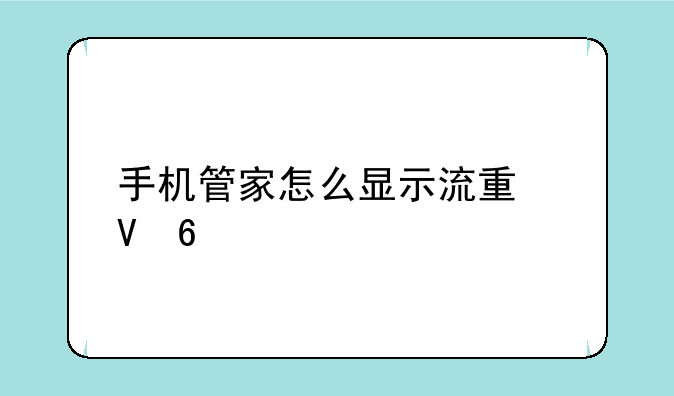 手机管家怎么显示流量数据