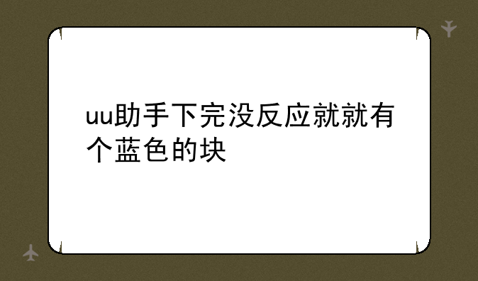 uu助手下完没反应就就有个蓝色的块